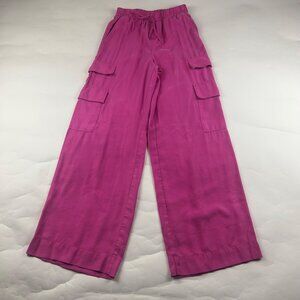 A New Day Bright Pink Drapey Wide Leg Cargo Pant XS